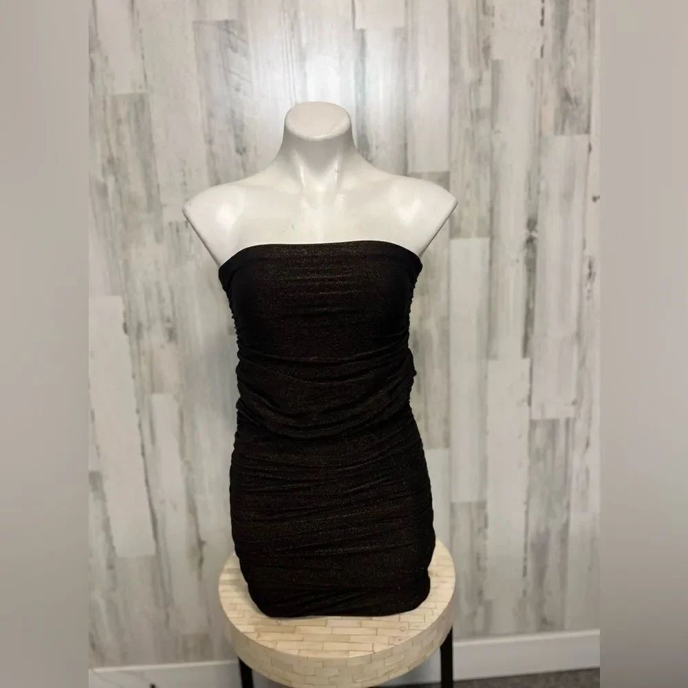 Missguided Brown and gold dress